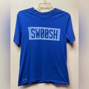 Men’s Large Nike Dri-Fit Athletic Cut Blue Swoosh Shirt